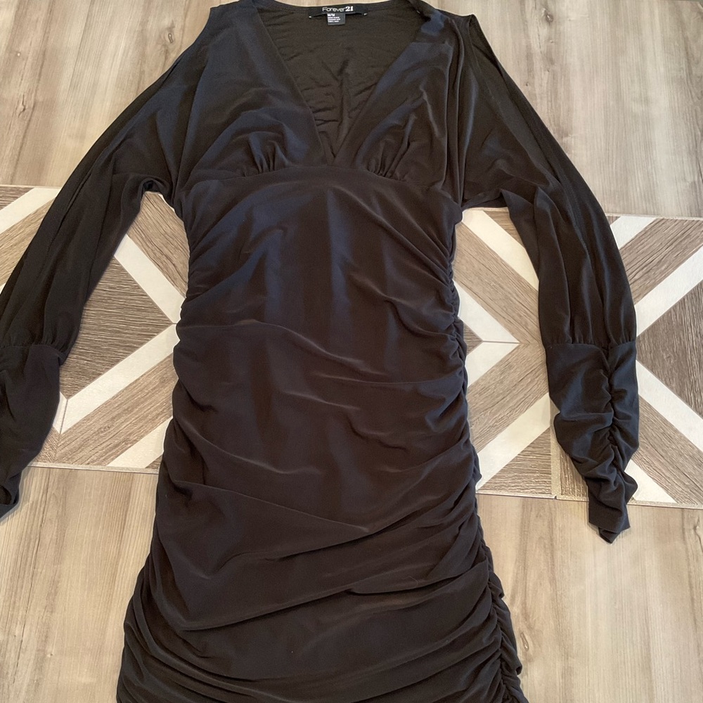 open shoulder/arm dress.